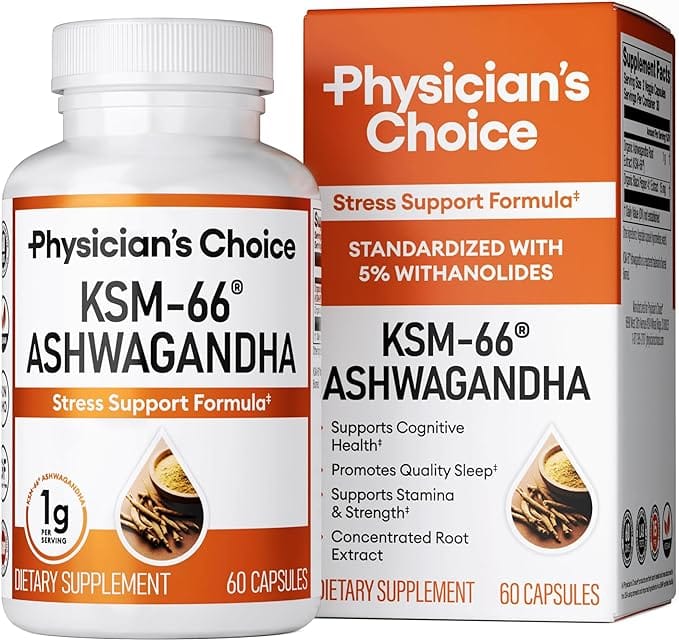 Physician's Choice KSM-66 Ashwagandha 60 x 500mg Capsules