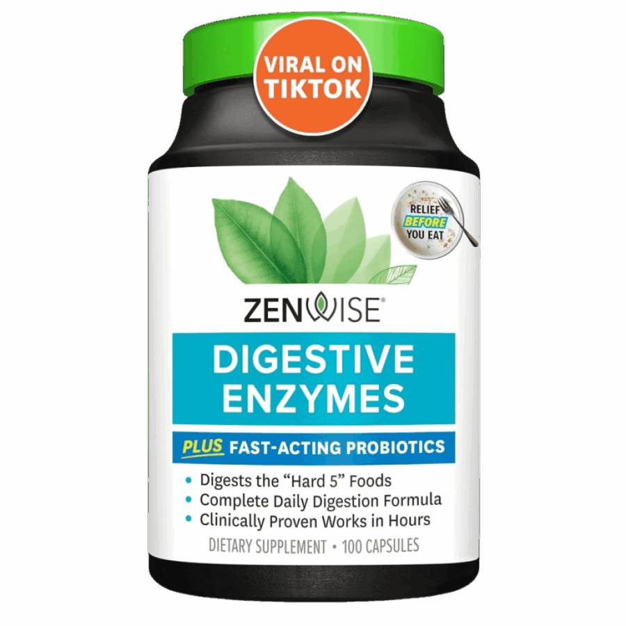Zenwise | Digestive Enzymes, with Pre & Probiotics | 100 x 540mg Capsules