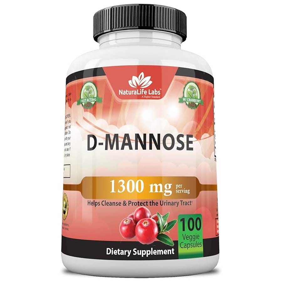 NaturalLife Labs D-Mannose with Cranberry 100 x 675mg Capsules