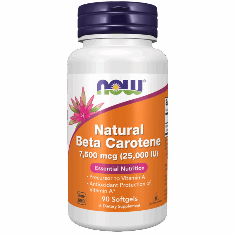 Now Foods | Natural Beta Carotene | 90 x 25,000 IU Softgels