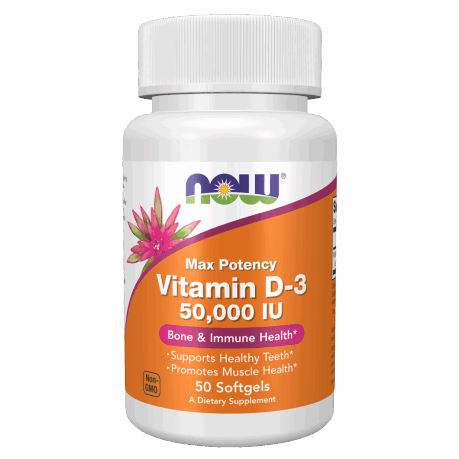 Now Foods | Vitamin D3 (50,000IU) | 50 x 50,000 IU Softgels