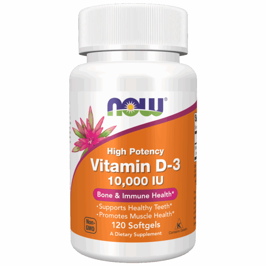 Now Foods | Vitamin D3 (10,000IU) | 120 x 10,000 IU Softgels