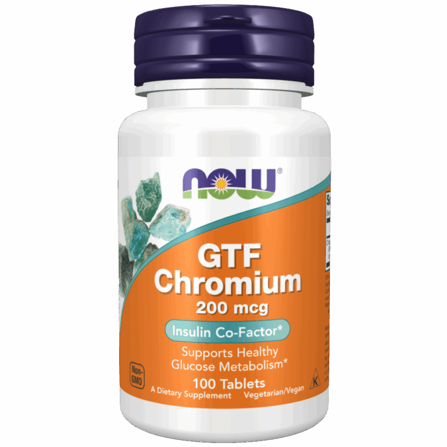 Now Foods | GTF Chromium (100 Tablets) | 100 x 200mcg Tablets
