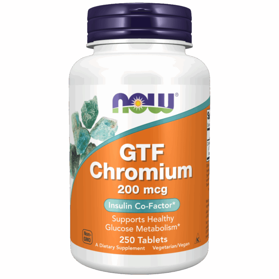 Now Foods | GTF Chromium (250 Tablets) | 250 x 200mcg Tablets