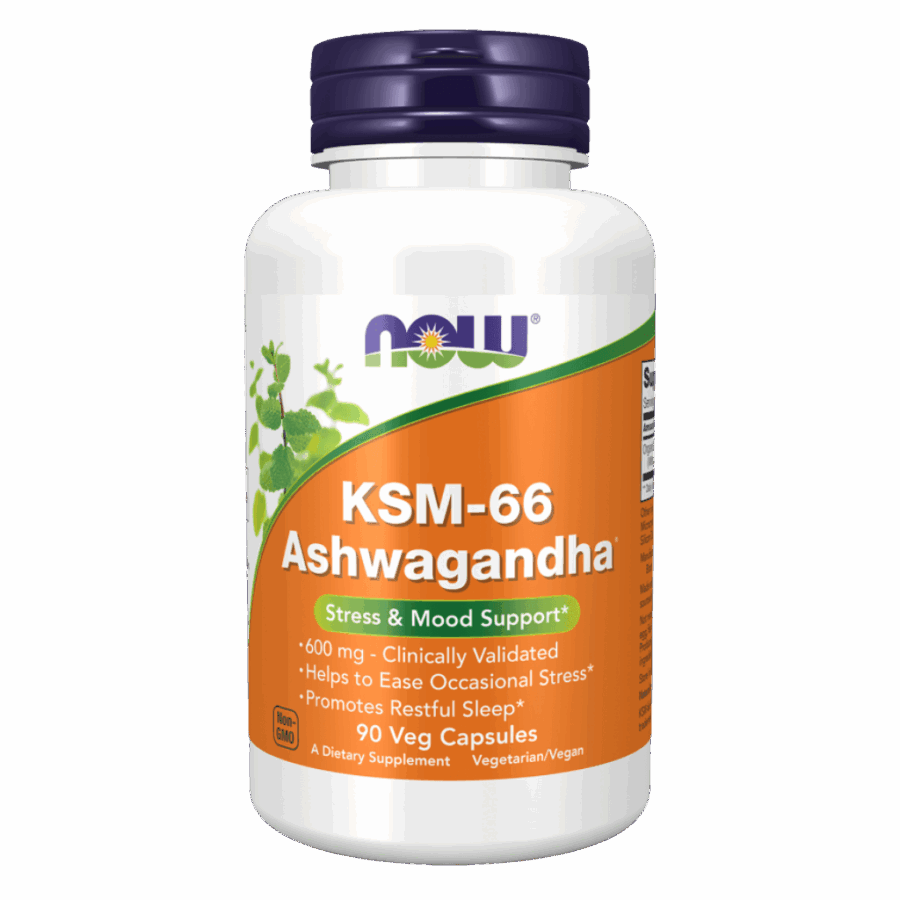 Now Foods | KSM-66 Ashwagandha (90 x 600mg Capsules) | 90 x 600mg Capsules