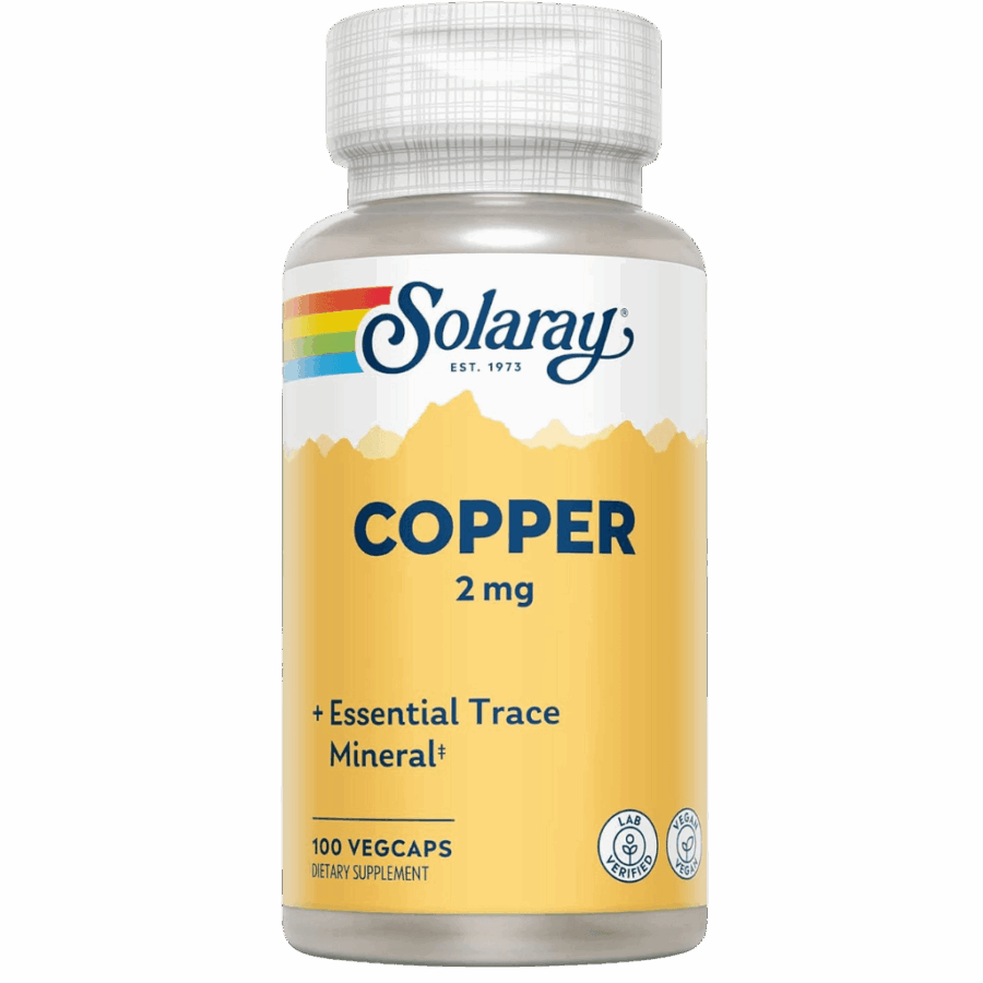 Solaray | Copper (Amino Acid Chelated) | 100 x 2mg Capsules