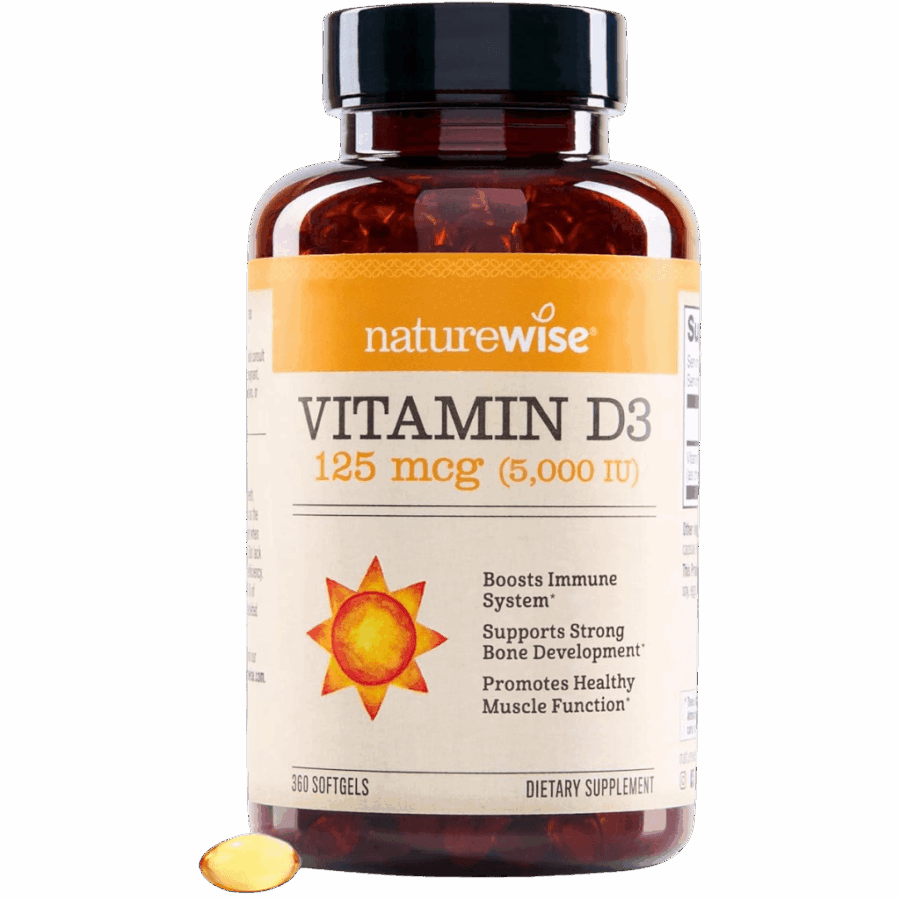 Naturewise | Vitamin D3 (360 x 5000 IU Softgels) | 360 x 5000 IU Softgels