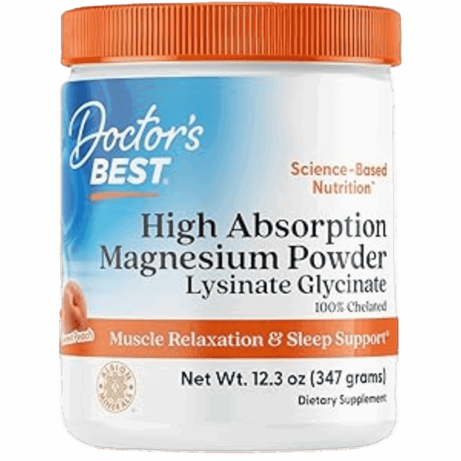 Doctor’s Best Vitamins | High Absorption Magnesium Glycinate Powder Peach Flavor (347g) | 347g