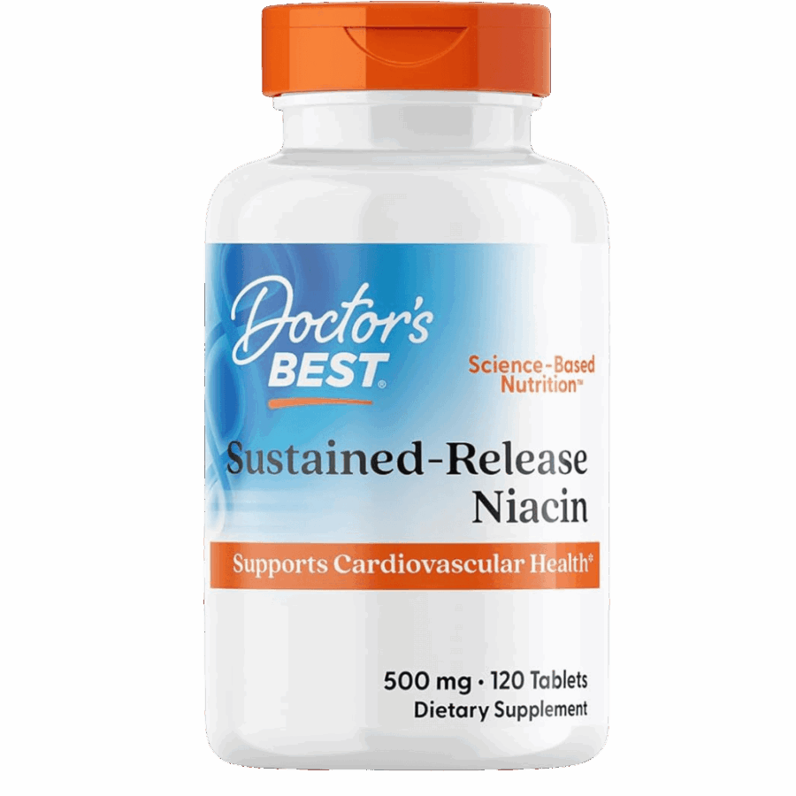 Doctor’s Best Vitamins | Sustained-Release Niacin with niaXtend (120 x 500mg Tablets) | 120 x 500mg Tablets