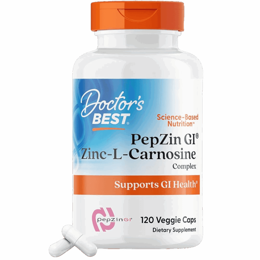 Doctor’s Best Vitamins | PepZin GI, Zinc-L-Carnosine Complex (120 x 75mg Capsules) | 120 x 75mg Capsules