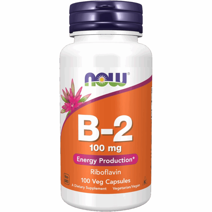 Now Foods | Vitamin B2 (Riboflavin) | 100 x 100mg Capsules