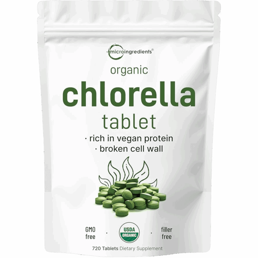 Micro Ingredients | Organic Chlorella Tablets | 720 x 500mg Tablets