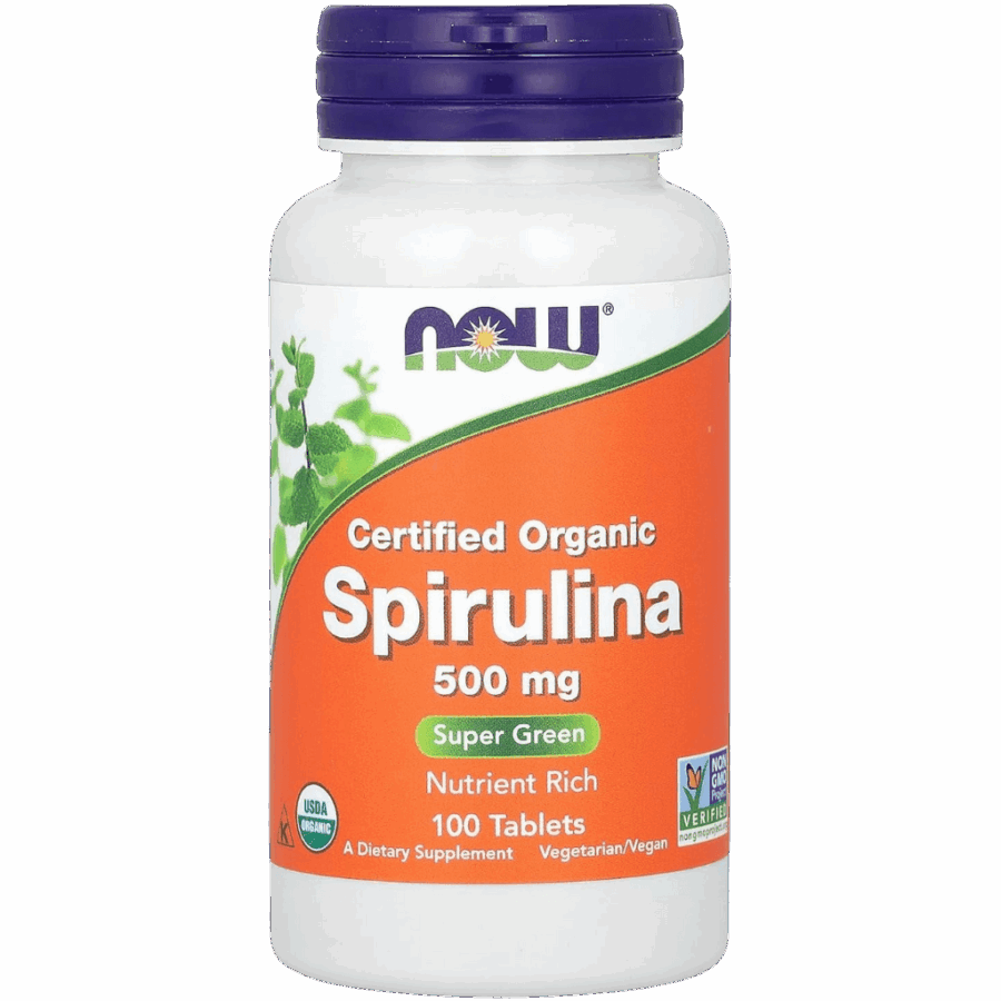 Now Foods | Organic Spirulina Tablets | 100 x 500mg Tablets