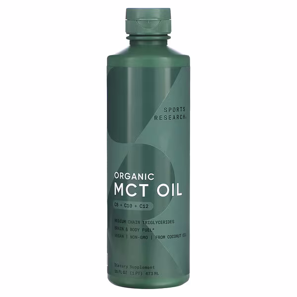 Organic MCT Oil, Keto C8 | 473ml | Sports Research
