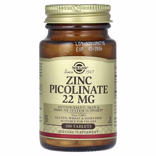 Zinc Picolinate (100 x 22mg Tablets) | Solgar