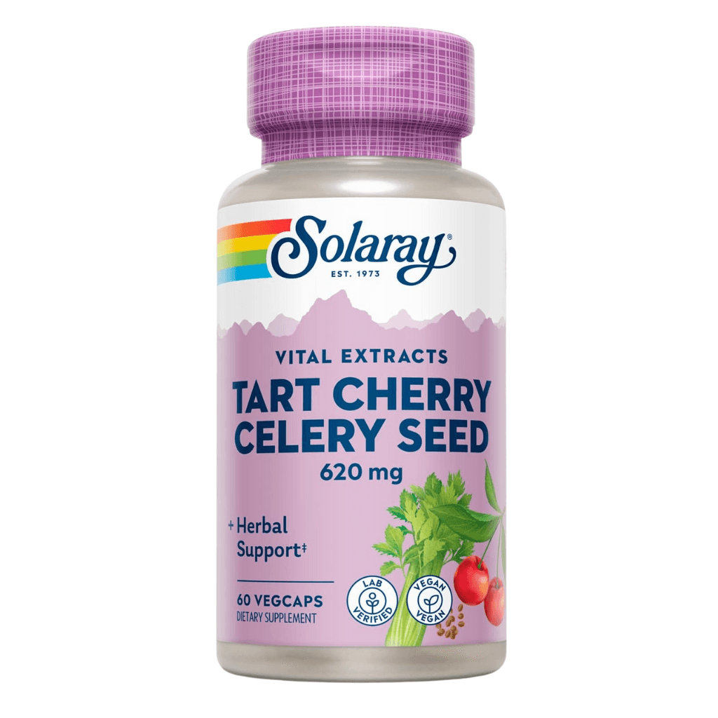 Tart Cherry Celery Seed Vital Extracts 60 x 620mg Capsules Solaray NO BG