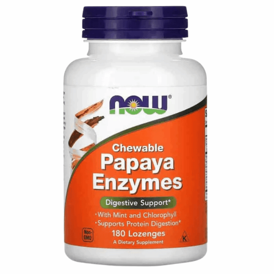 Papaya Enzymes (180 Chewable Lozenges) | Now Foods