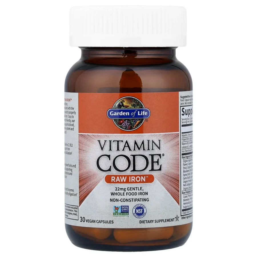 Vitamin Code®, RAW Iron | 30 Capsules | Garden of Life