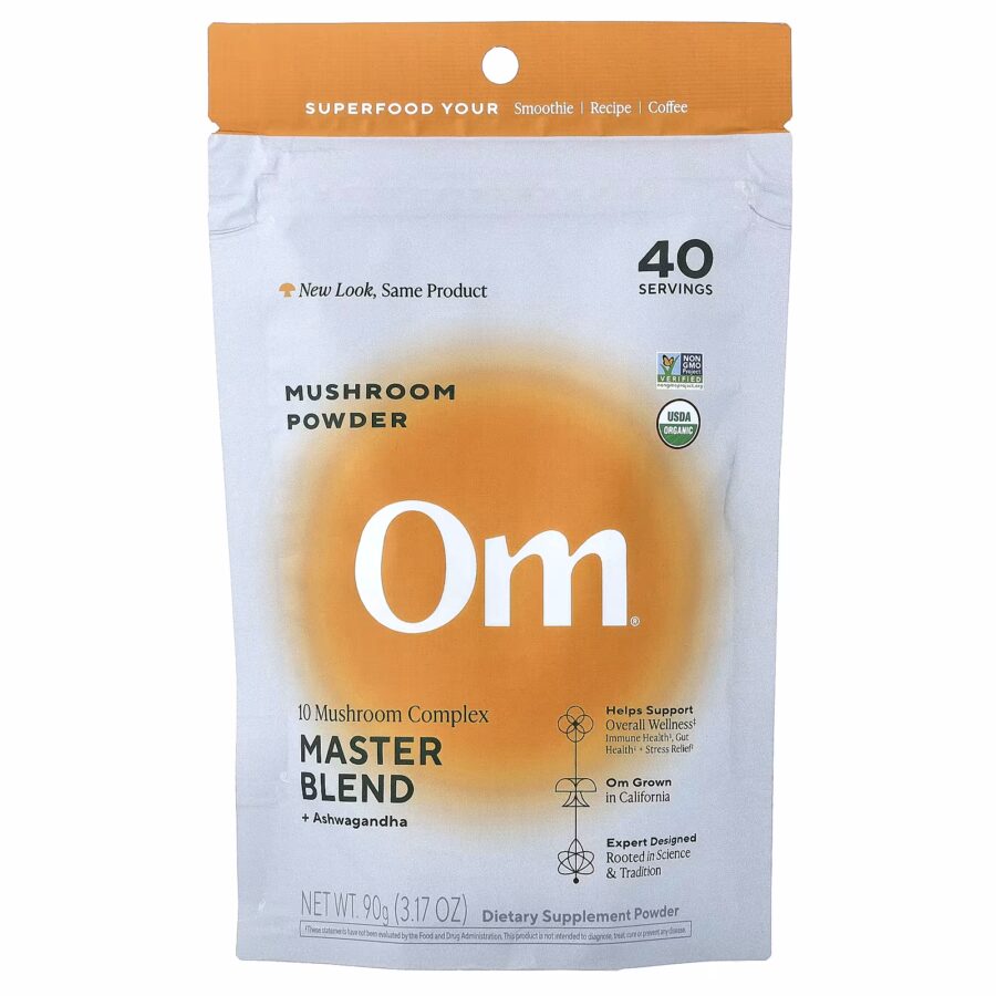 Organic Master Blend Mushrooms & Adabtogens Powder | 90g |Om Mushroom
