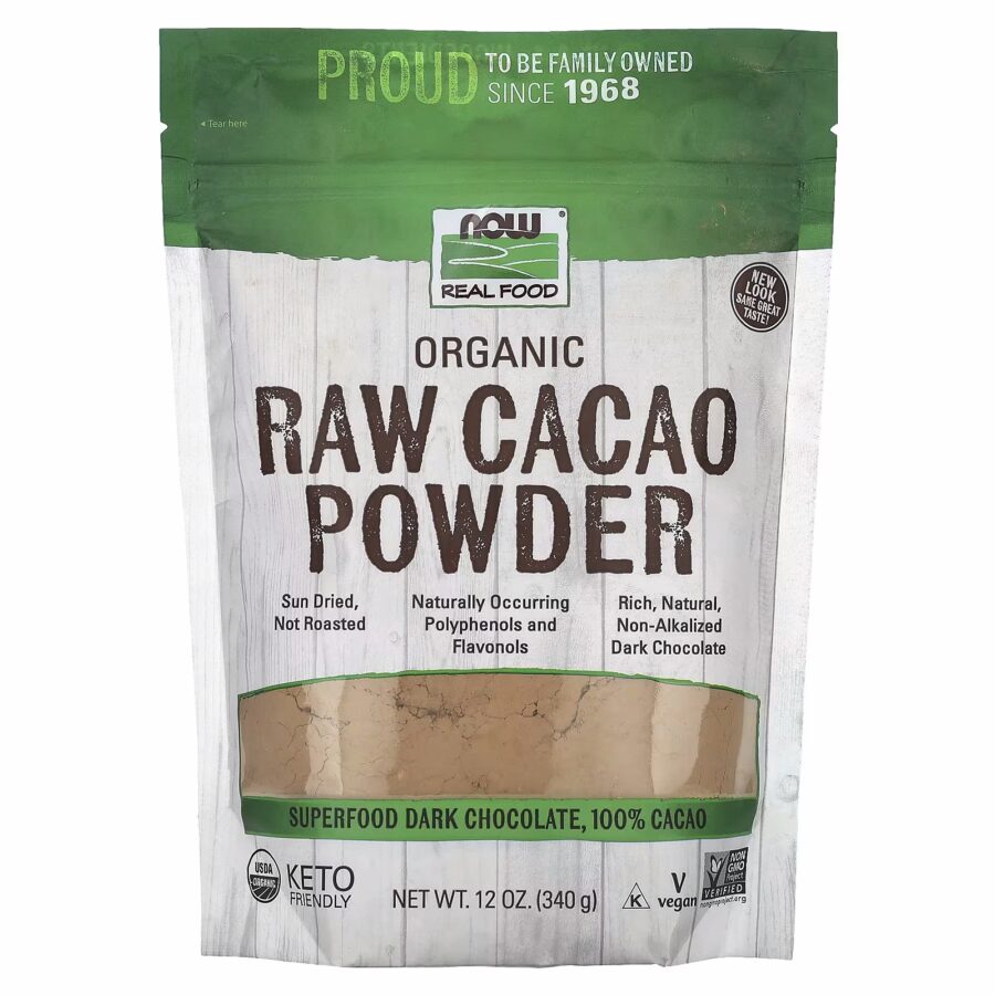 Organic Raw Cacao Powder | 340g | Now Foods