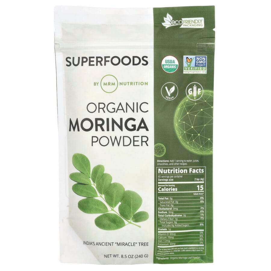 Organic Moringa Powder | 240g | MRM Nutrition