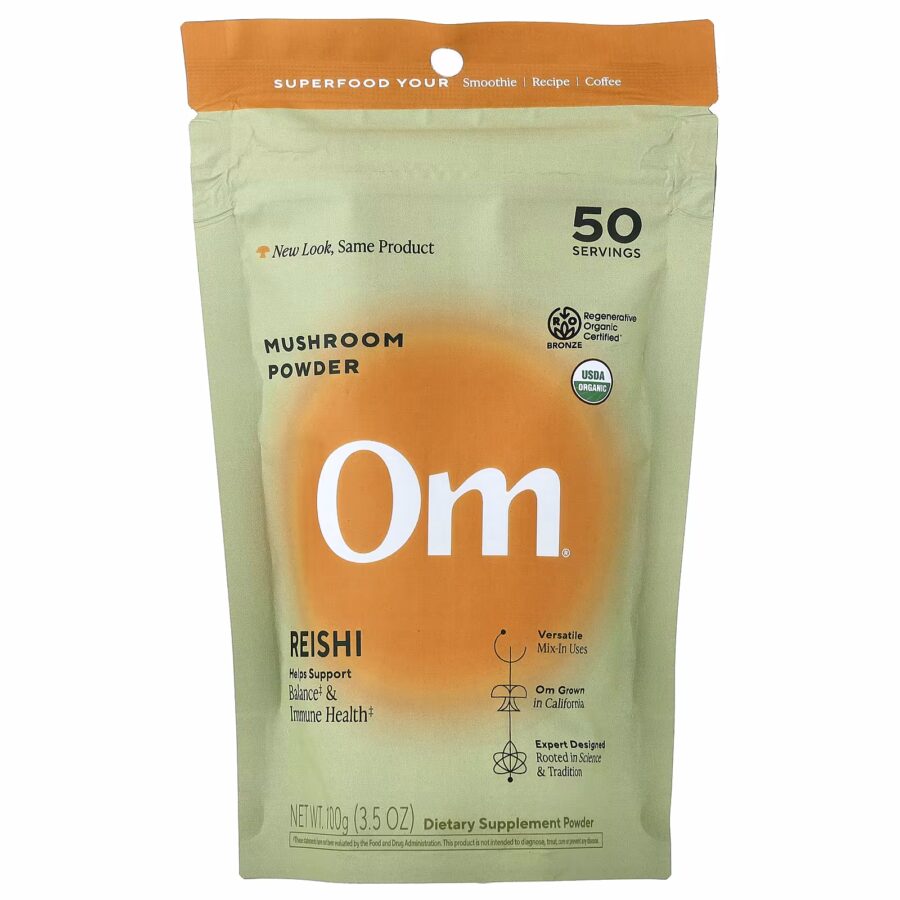 Organic Reishi Mushrooms Powder | 100g | Om Mushrooms