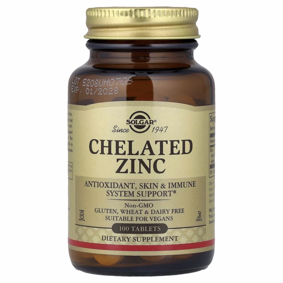 Chelated Zinc Glycinate | 100 x 22mg Tablet | Solgar