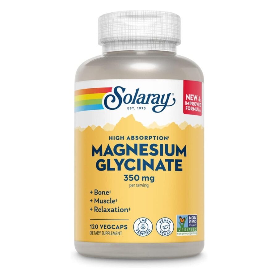 High Absorption Magnesium Glycinate | 120 x 87.5mg Capsules | Solaray
