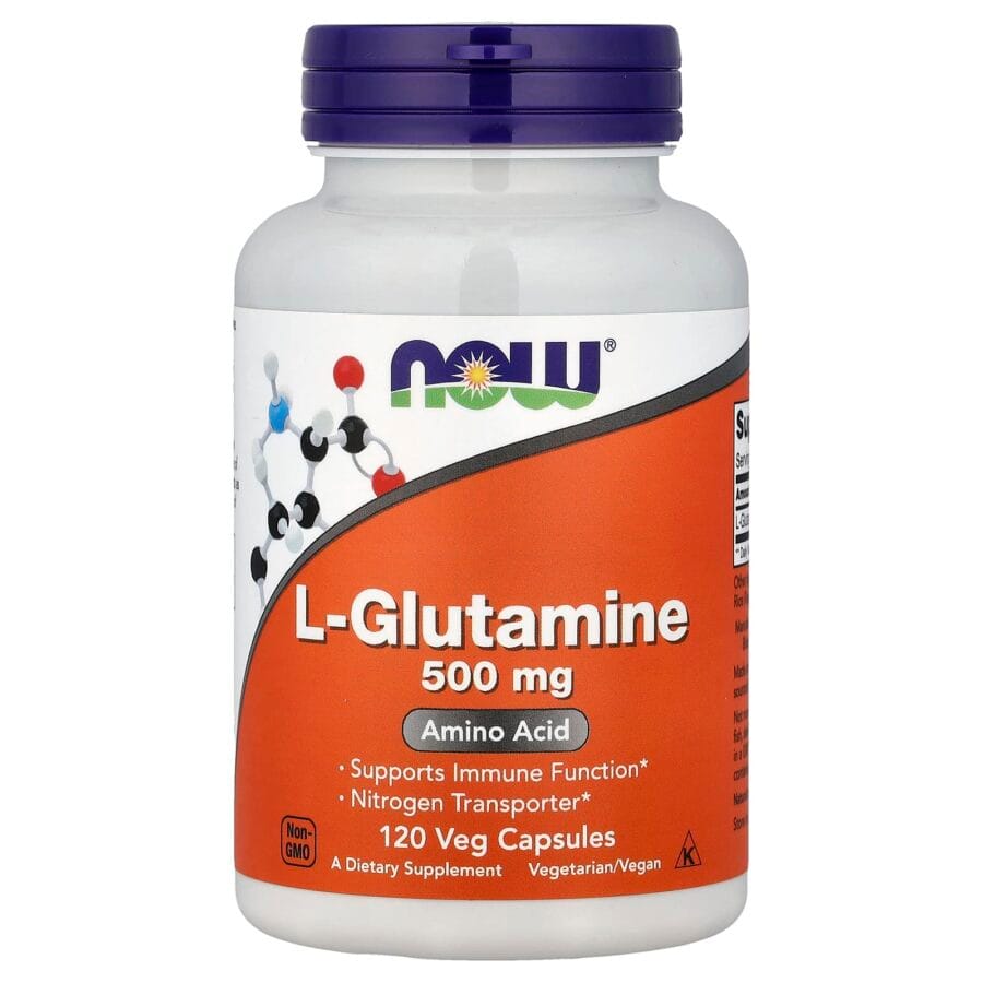 Glutamine Capsules | 120 x 500mg Capsules | Now Foods