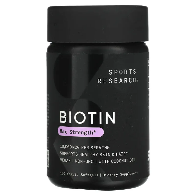 Biotin B7 made with Coconut Oil | 120 x 10,000mcg | Sports Research