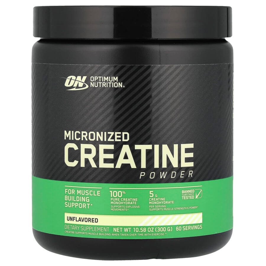 Micronized Creatine Monohydrate Powder Unflavoured | 300g / 60 Servings | Optimum Nutrition