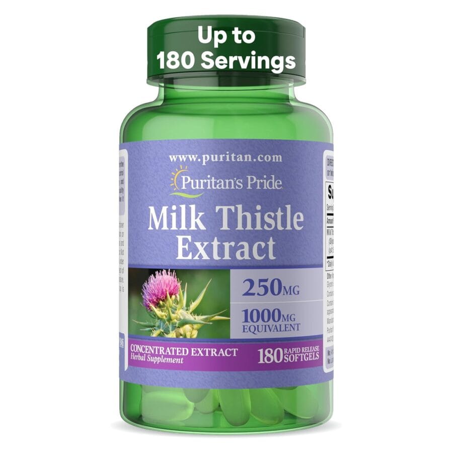 Milk Thistle Extract | 180 x 1000mg (250mg Extract) Softgels | Puritan's Pride