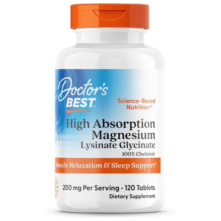 High Absorption Magnesium Glycinate | 120 x 100mg Tablets | Doctor’s Best Vitamins