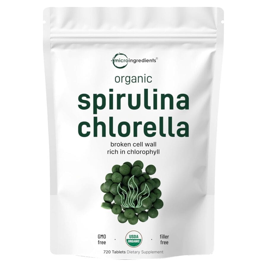 Organic Spirulina Chlorella Tablets | 720 x 500mg Tablets | Micro Ingredients
