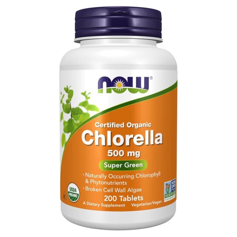 Certified Organic Chlorella Tablets | 200 x 500mg Tablets | Now Foods