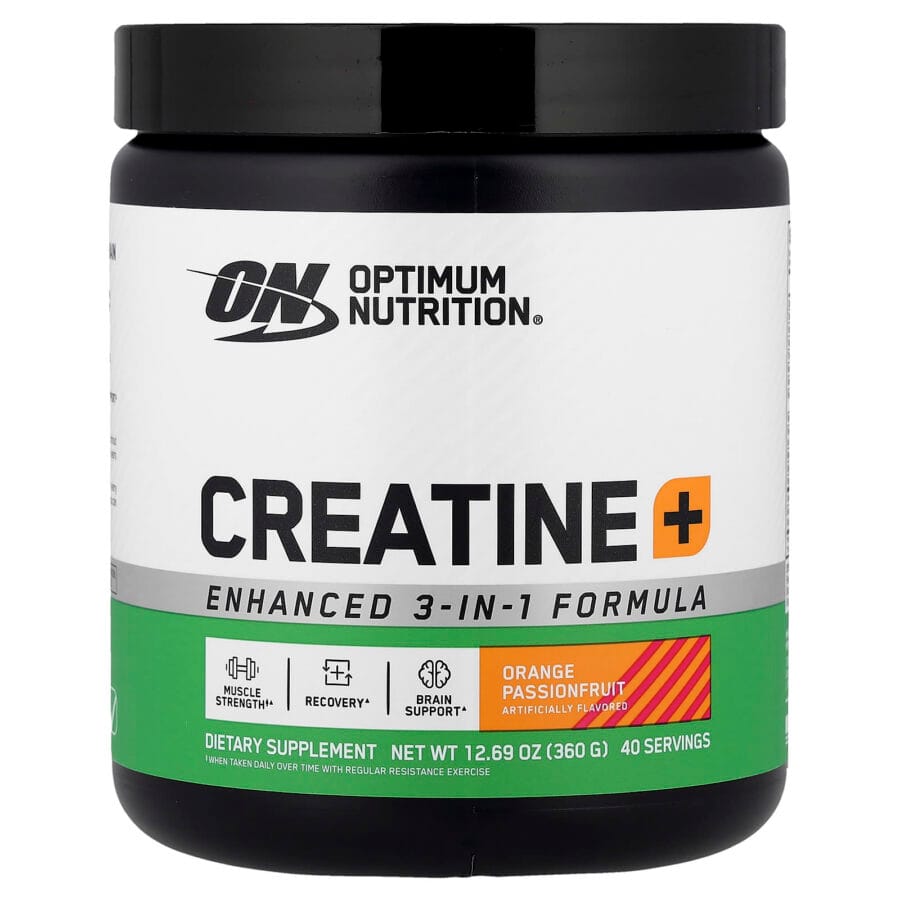 Creatine Monohydrate + Orange Passionfruit Flavour | 360g / 40 servings | Optimum Nutrition