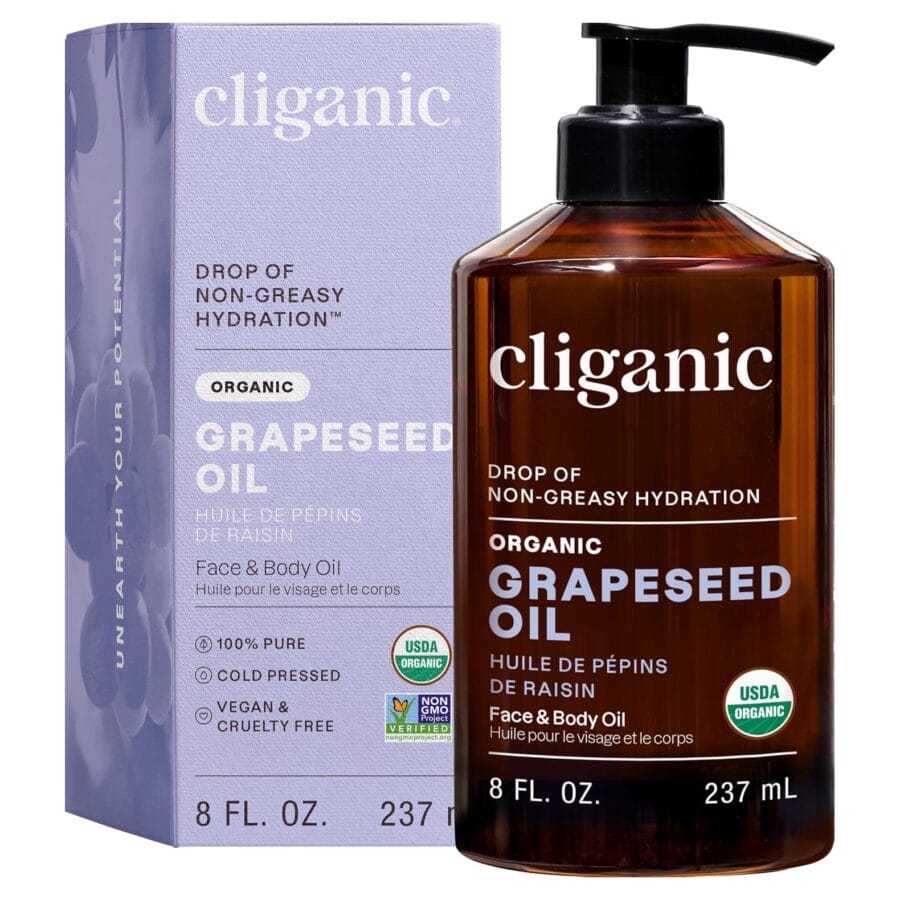 Organic Grapeseed Oil | 237ml | Cliganic