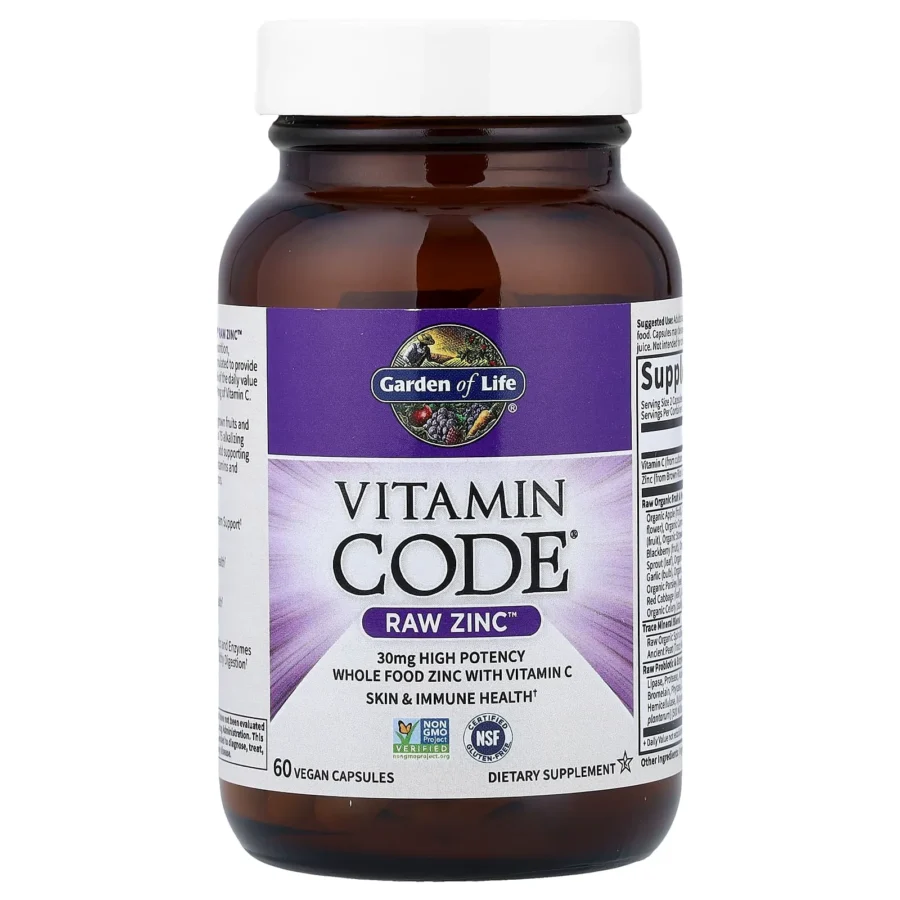 Vitamin Code®, RAW Zinc | 60 Capsules | Garden of Life